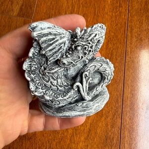 Hand Made Dragon Creature Miniature Small Figurine Sculpture 3” Mt. St Helen Ash